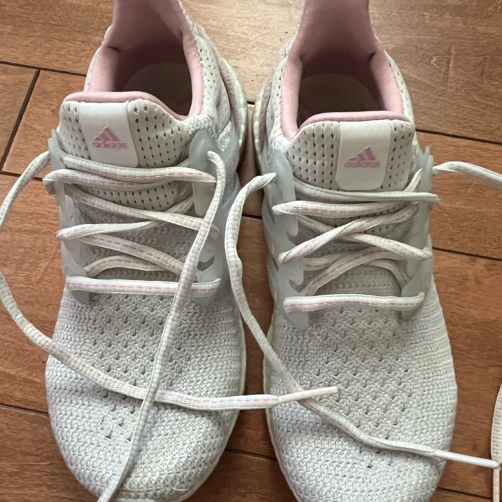 Adidas girls White and Pink Sneakers